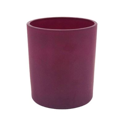 Wholesale purple glass candle holder votive glass holder candle frosted glass jar candle holder