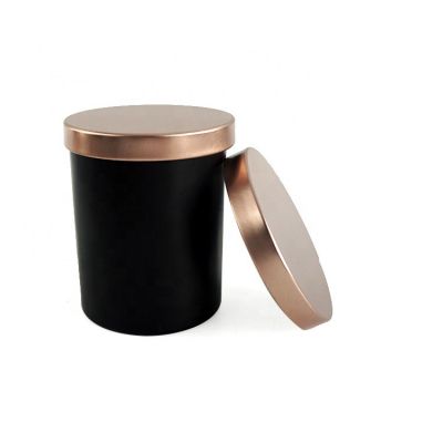 mescente wholesale luxury custom empty matte black candle holder metal frosted glass candle jars with wooden lids in bulk
