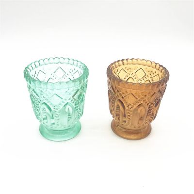 Vintage candle cups are used for decoration Embossed candle mug