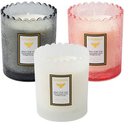 Scalloped Edge Glass Candles Luxury Scented Glass Candle
