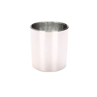 wholesale good quality silver plating empty glass candle luxury jar
