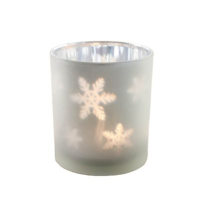 Hot sale electroplate colorfull small frosted candle glass jar luxury