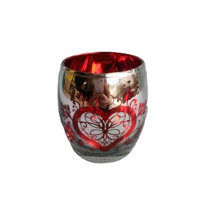 Wholesale egg shape electroplate glass tea light candle holder decoration