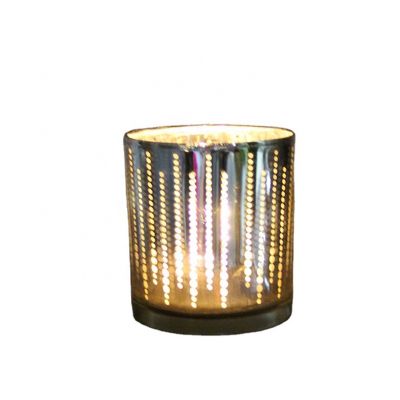 wholesale custom color electroplate glass candle holder