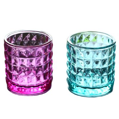 colorful glass votive candle holder glass tealight candle jar