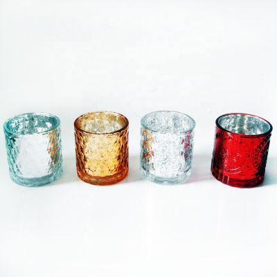 Customize various sizes of party decoration glass multi-color candle holders