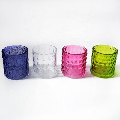 Wholesale high quality transparent fashion glass candle holder candle jar