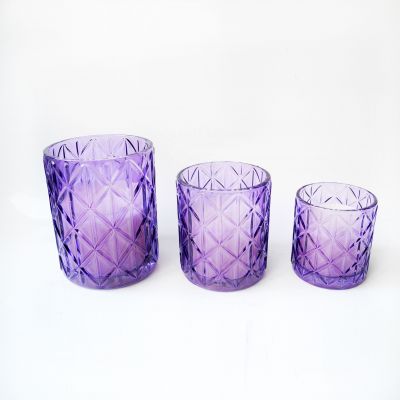 Factory price fashion modeling embossed pattern carved stained glass candle holder for family wedding