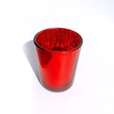 Red mercury electroplated glass votive wedding candleholder