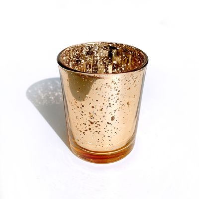 Wholesale gold mercury glass votive candle holder for wedding decoration