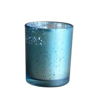 factory luxury blue glass candle jar for home decoration holiday birthday