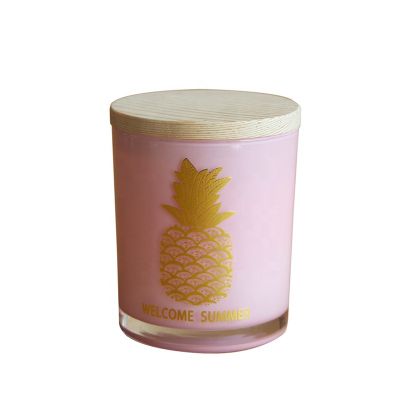 High quality factory luxury pink glass candle jar for home decoration