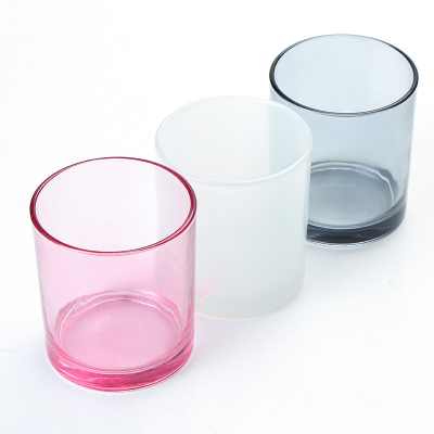 Costom Logo Colored Empty Matte Candle Glass Jars Holders Cup Containers