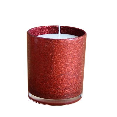 High quality red glass candle jar candle holder for home decoration holiday birthday christmas 