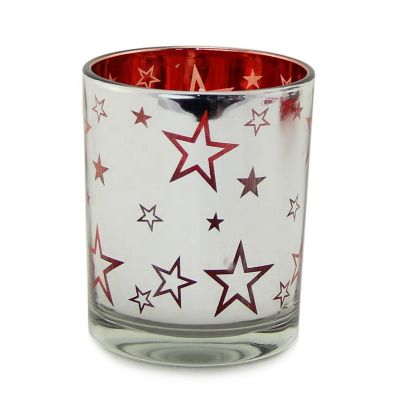 Wholesale designed glass candle jar candle holder with christmas