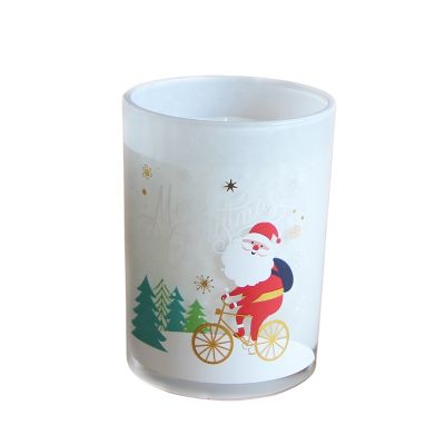 New design high quality christmas gifts glass candle jar 