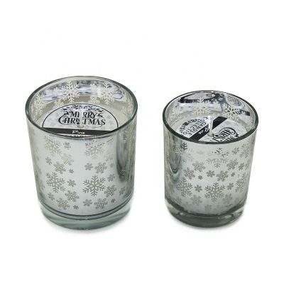 Luxury designed glass candle jar candle holder with christmas