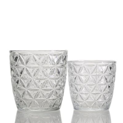 Wholesale glass candle holder 6oz 12oz clear candle jars glass