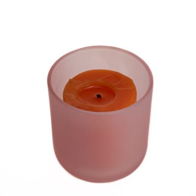 Wholesale pink color candle glass holder 10oz candle jars glass