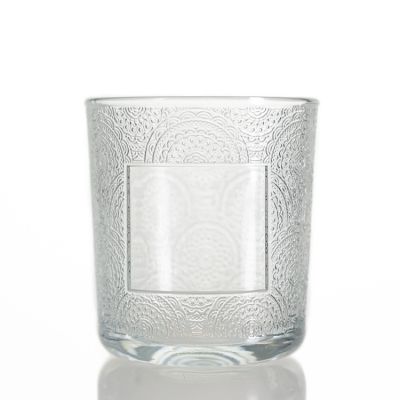 Wholesale candle holder clear 12oz candle container glass candle holder for sell