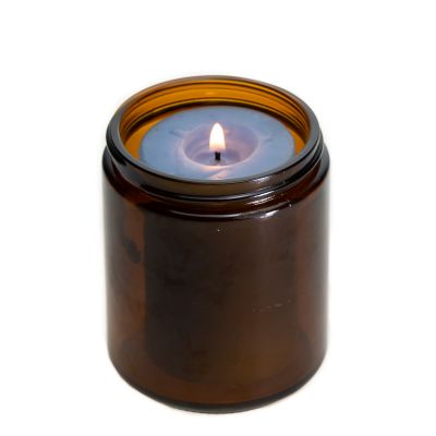 Luxury home decor amber candle holder 8oz empty candle jars for wedding