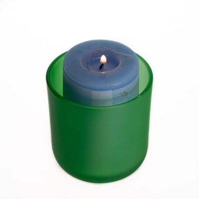 Green color tealight candle holder 10oz candle jars glass