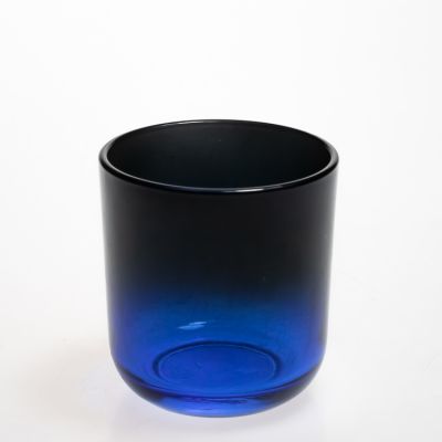 Wholesale Black Blue 250 ml Glass Reed Diffuser Bottle Round 170 ml Cylinder Glass Candle Holder