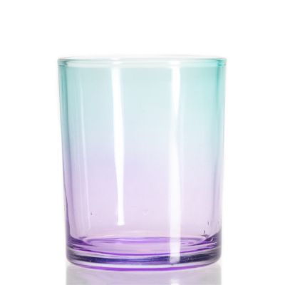 Modern Design Gradient Coloured Candle Jar Custom Glass Candle Jars With Lid