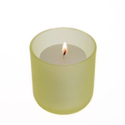 Yellow color candle container 10 oz decorative candle holder glass