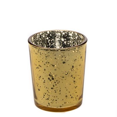 Wedding Decorative Sparkling Golden 100 ml Glass Candle Jars / 3oz Glass Candle Holder