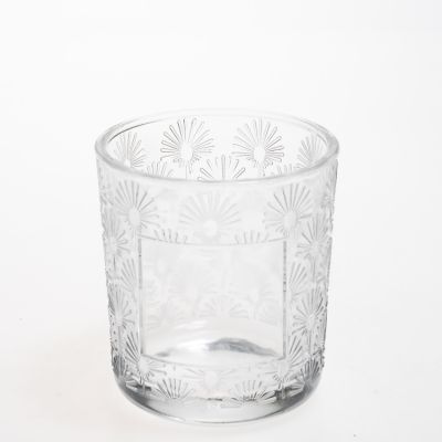 Crystal Decor Fragrance Gift Set Cylinder 200ml Glass Candle Jar 150 ml Engraving Perfume Glass Diffuser Bottle