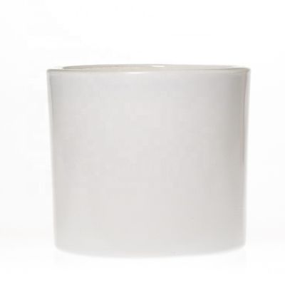 Gift Light Cup Crystal White Glass Candle Jar 260ml 8oz Round Candle Holder for Candle Making