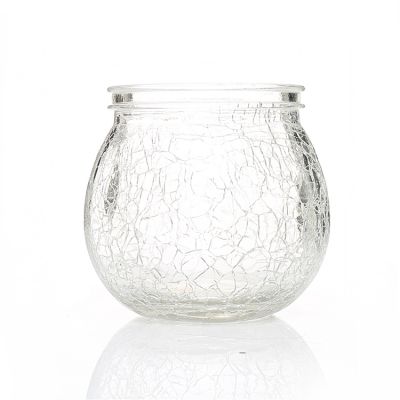 Christmas Gift Cracked Shape Creative Design Glass Bottle Candle jarCrystal Glass Candle Holder
