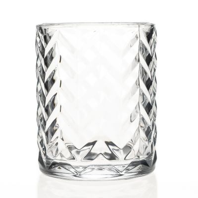 Large Capacity Big Candle Holder 700ml Embossed Round Candle Jars for Wedding / Home Decor