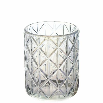 Luxury Design Round Engraving Glass Candle Jar 13 oz Candle Crystal Cup 380ml candle holder wedding