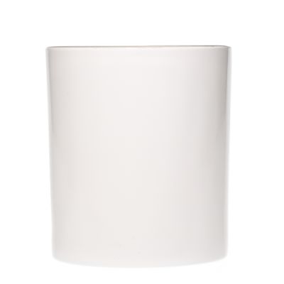 Fancy Design 200ml Cylinder Round Glass Candle Tumbler Jar 6oz White Candle Holder for Sale