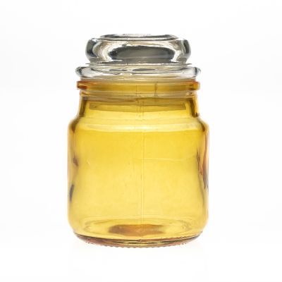 Manufacturer PROMOTION 120ml 4oz Round Yellow Colorful Empty Container Glass Wedding Candle Jar