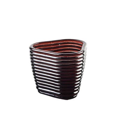 Simple glass candlestick furniture creative home accessories corrugated small tea candle cup candlestick