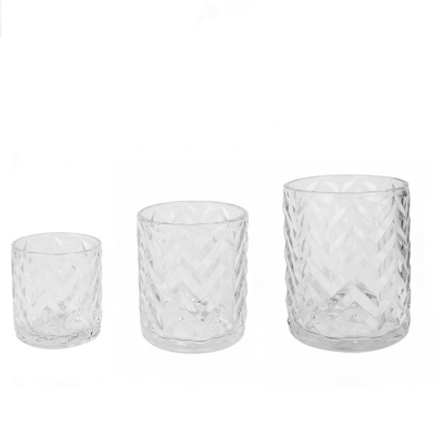 Wholesale Round Clear Empty High Quality Glass Candle Holder glass containers for candles
