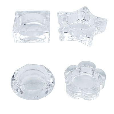 Wholesale Clear Diamond Star Glass Candle Holders for wedding decoration