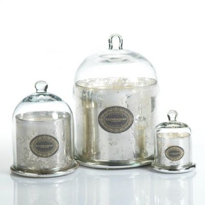Wholesale Luxury Electroplated Cloche Dome Crystal Glass Candle Glass Jar with Glass Lid