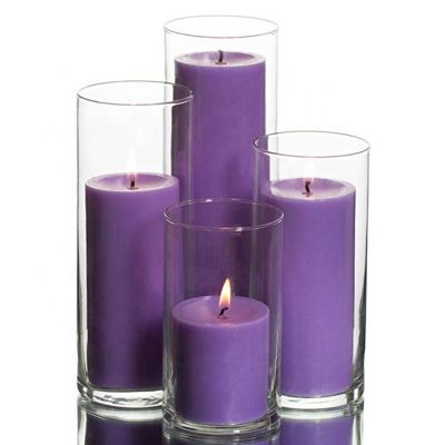 Wholesale Customized Clear Cylinder Tube Glass Home Decoration Candle Holder