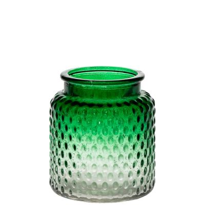 Unique Design 350ml Round Empty Gradient Green Cylinder Luxury Candle Holder