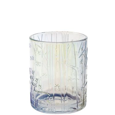 Factory Direct Supply Glass Candle Jars Embossed Tealight Candle Holder Glass Candle Holder