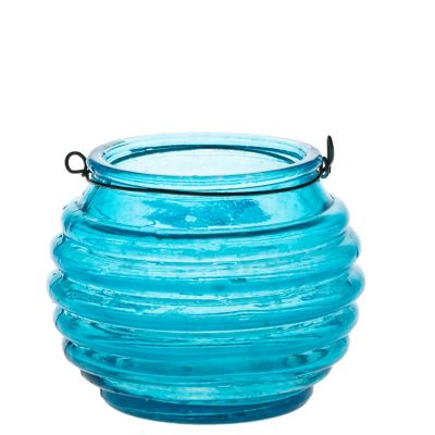 Best Price Colored Empty Round Blue Candle Holders 250ml For Home Decoration