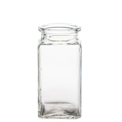 Factory Direct Wholesale Transparent Empty Candle Jar Square Glass Modern Candle Holder