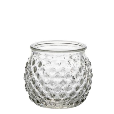 Most Popular 160ml Transparent Embossed Luxury Glass Candle Holders In Bulk