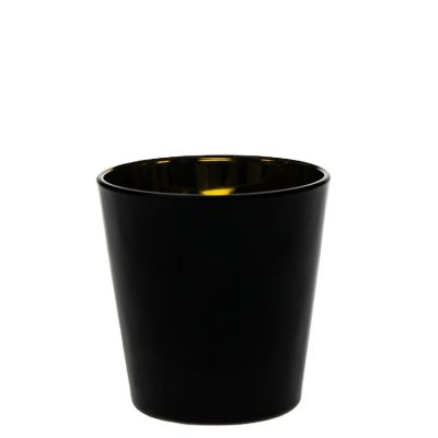 High Quality 150ml Empty Cylindrical Shape Gold Black Round Candle Holder
