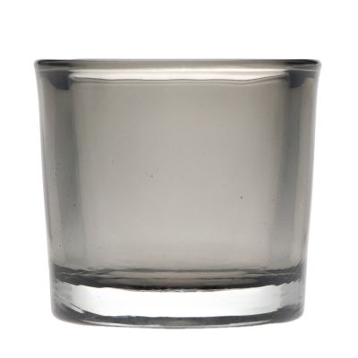 Factory Direct 80ml Round Cylinder Empty Grey Colored Glass Candle Holders In Bulk