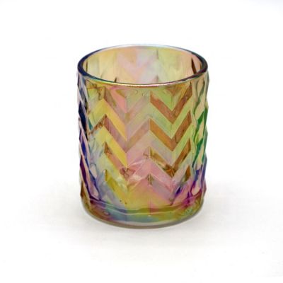 High Quality Multi-Colored Multicoloured Plating Advanced Glass Frosted Candle Jar With Lid